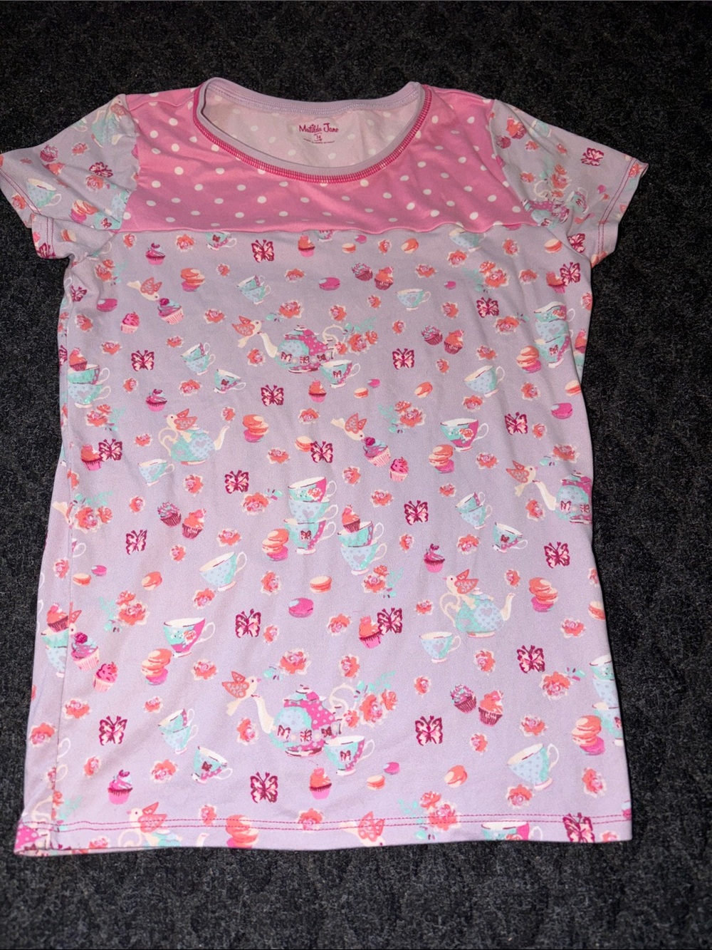 Matilda Jane Tea Party Purple And Pink Girls Tee Size 14